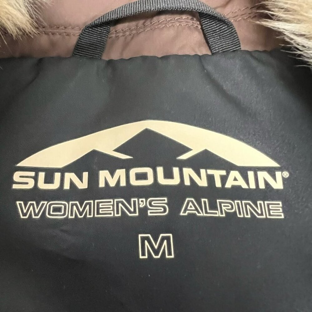 Sun Mountain Puffer Vest Multicolor Snap Faux Fur Trim Collar Pockets Medium - Picture 10 of 10